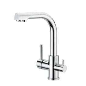 3-utas hajlított konyhai csaptelep víztisztítóhoz - króm