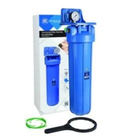 20"-os Big Blue szűrőház műanyag tartókonzollal, nyomásmérővel és szűrőház kulccsal Aquafilter