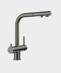 BLANCO FONTAS-S II satin dark steel, kihúzhatófejes, víztisztítóhoz